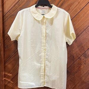 French Toast Cream Short Sleeve Button Down Shirt